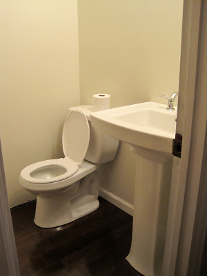adding new toilet and pedestal sink to powder room