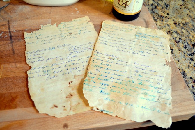 great great granny's old handwritten recipe pages