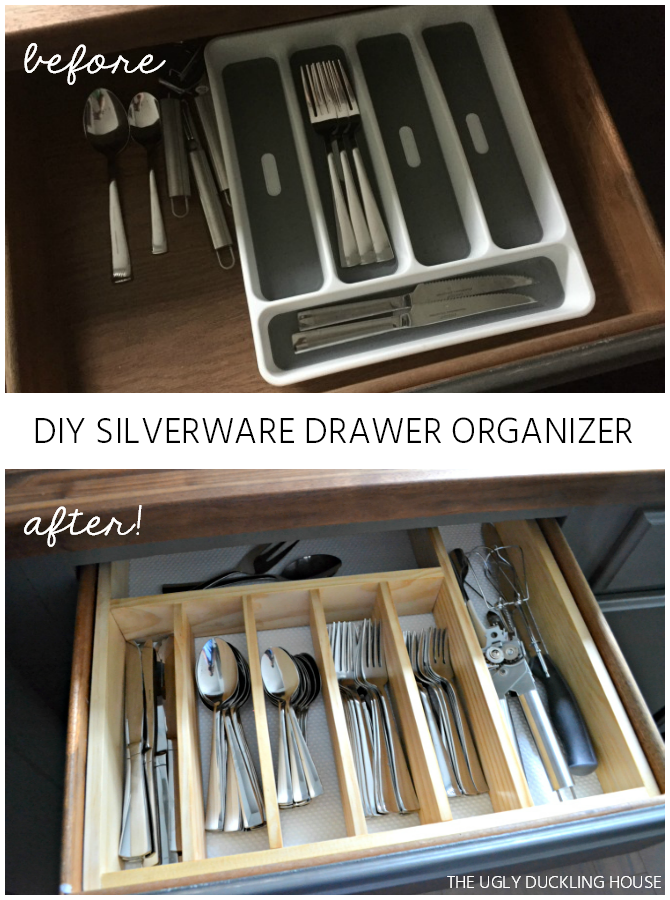 10 to Organized DIY Silverware Drawer Organizer • Ugly Duckling House