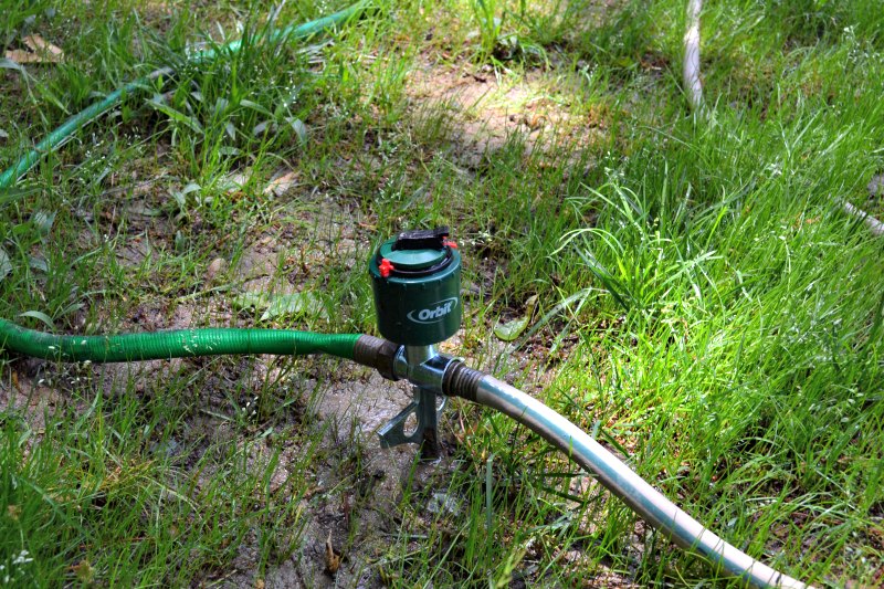 Sprinklers are essential for watering a healthy lawn.