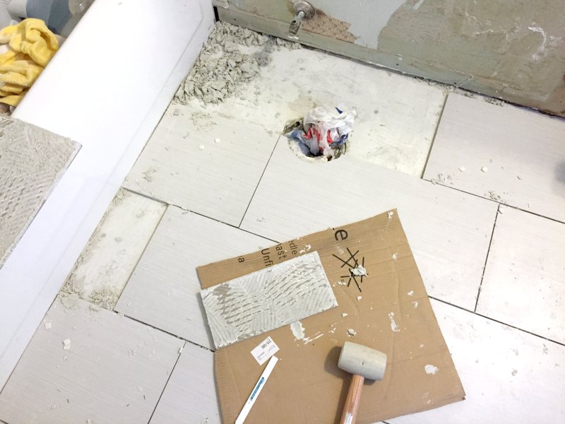 master bath floor tile fix