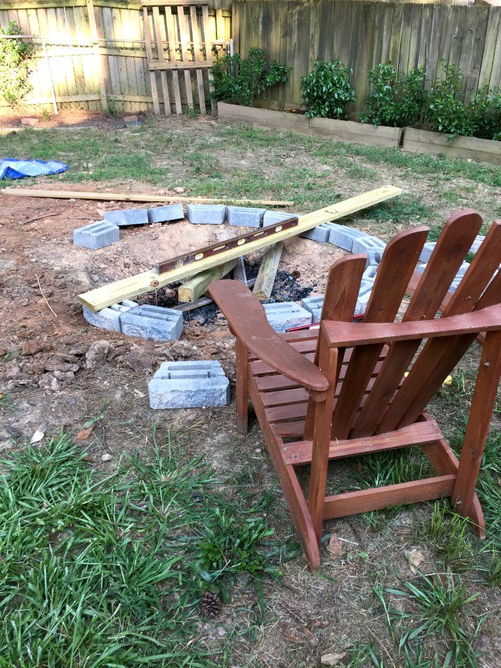 creating a ring of stones for fire pit
