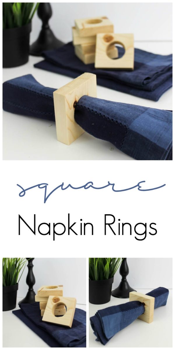 A great way to use those scrap wood pieces! You can make these modern square napkins rings in no time at all! Perfect for your next dinner party! 