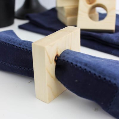 A great way to use those scrap wood pieces! You can make these modern square napkins rings in no time at all! Perfect for your next dinner party!