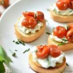 herbed goat cheese crostini with roasted tomatoes