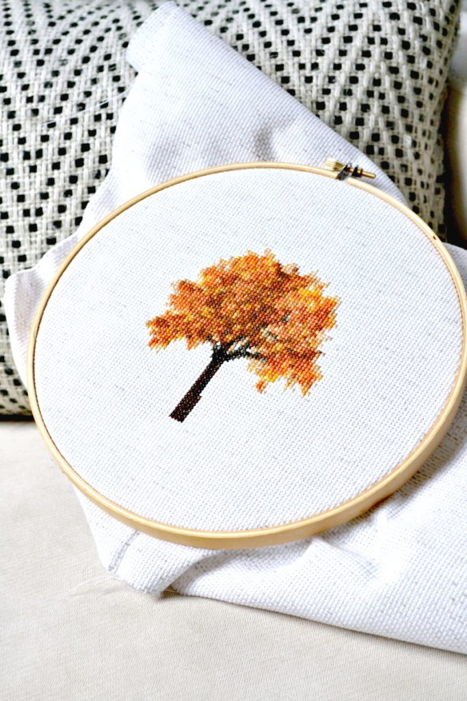 fall tree cross stitch