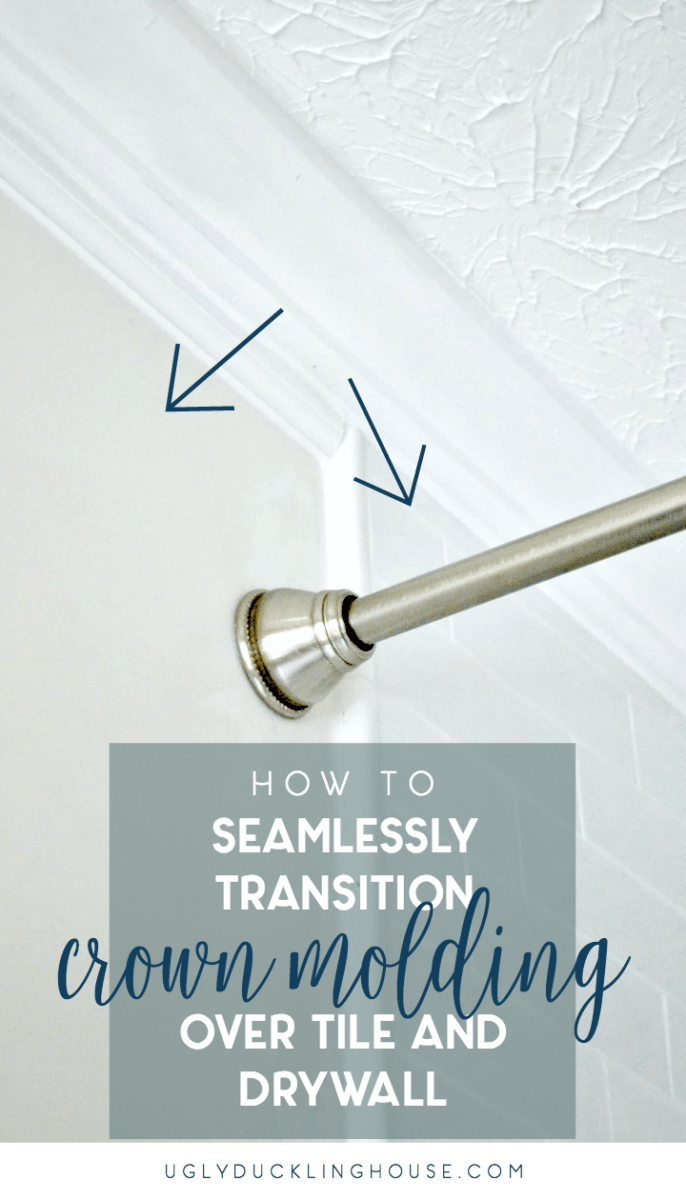 how to seamlessly transition crown molding over tile and drywall