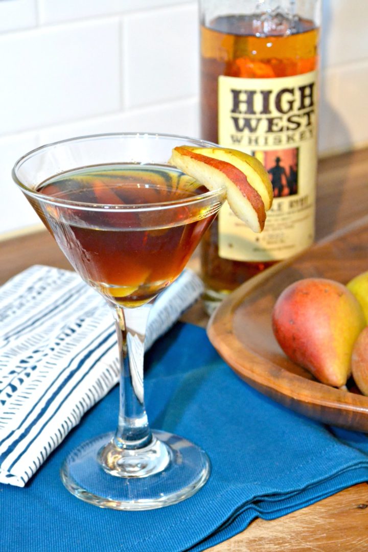 pear manhattan - high west whiskey - double rye - fall cocktail
