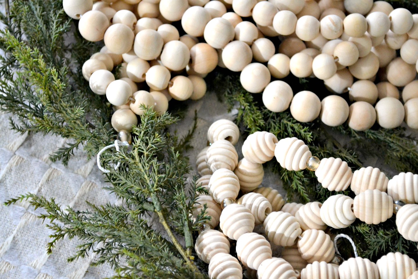 DIY wood bead garland - Christina Maria Blog