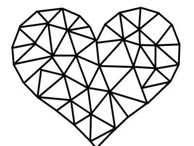 geometric heart black