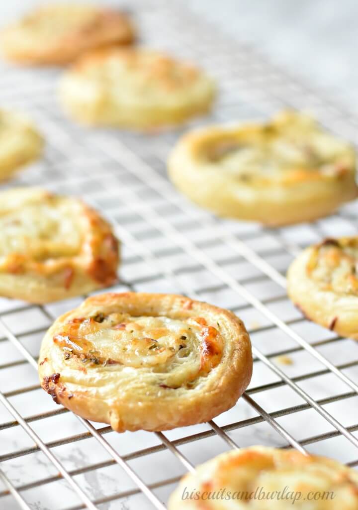 Prosciutto and Cheese Puff Pastry Pinwheels Recipe