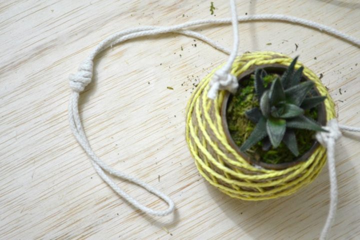 top loop knot on hanging planter