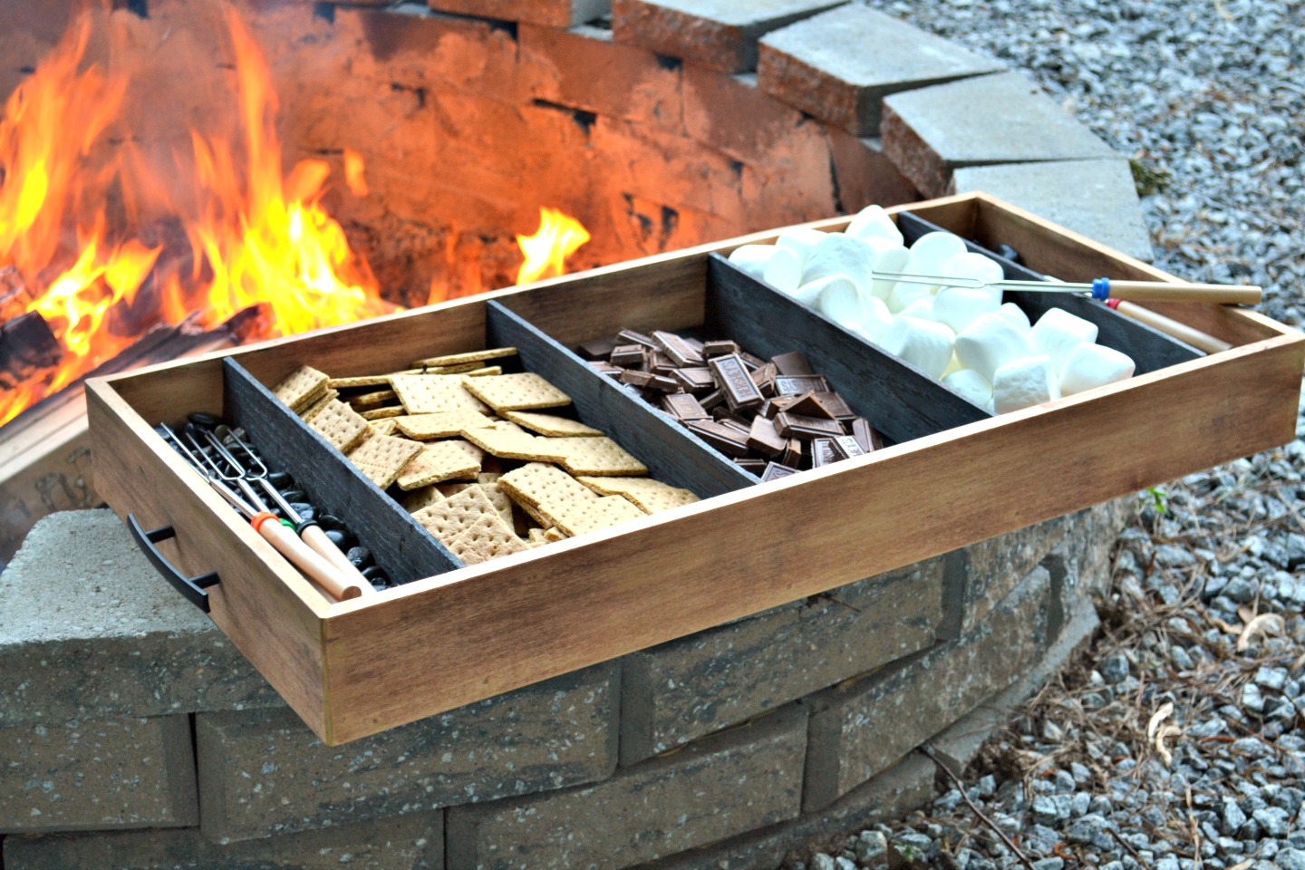 diy charred wood tray