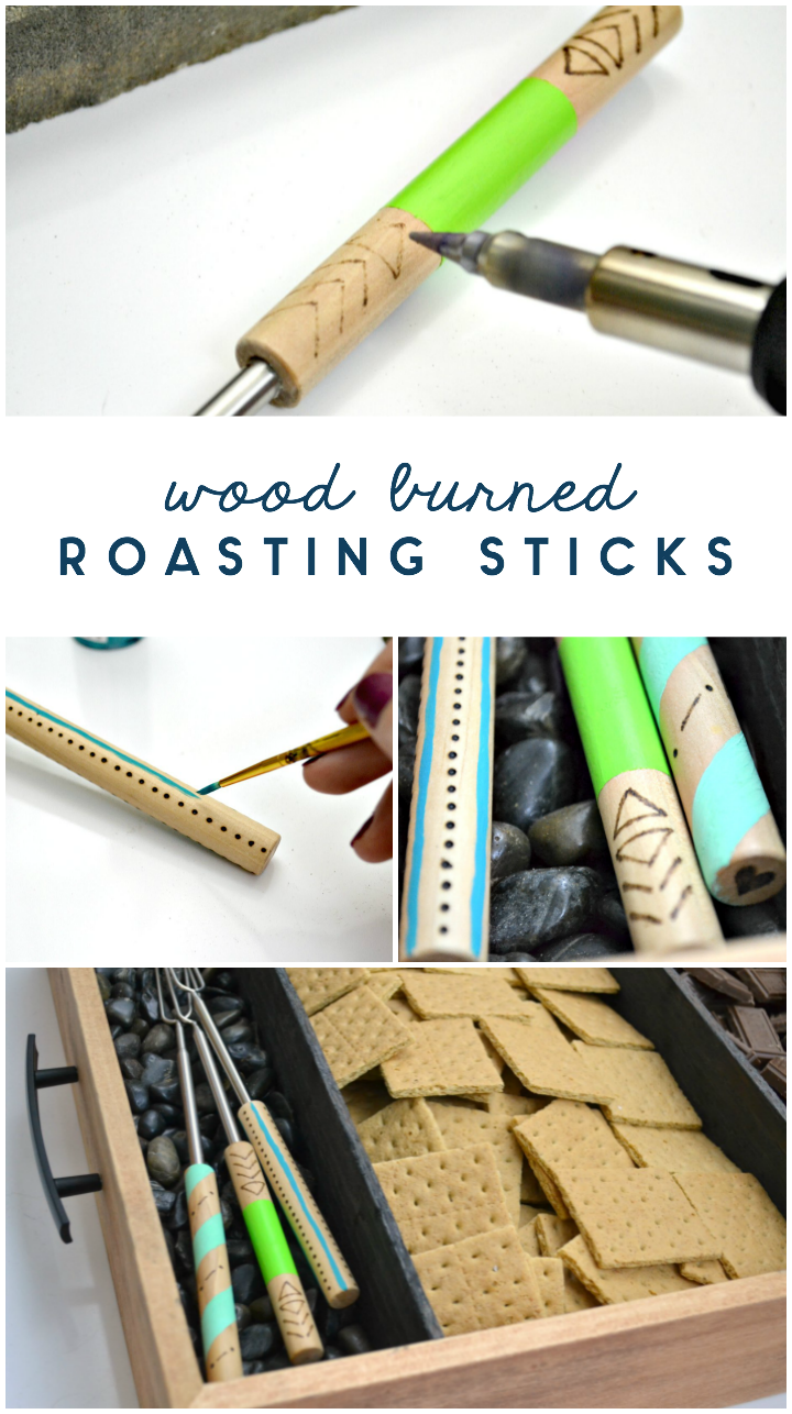 diy wood burned roasting sticks = soldering iron tutorial