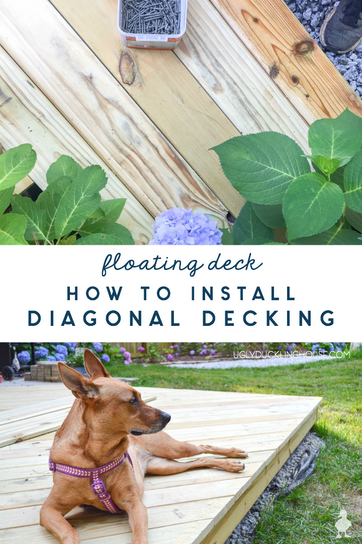 how to install diagonal decking - diy floating deck