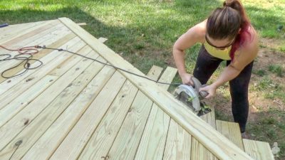 DIY Floating Deck, Part 4: Trimming Deck Boards and Rounding the Edges ...