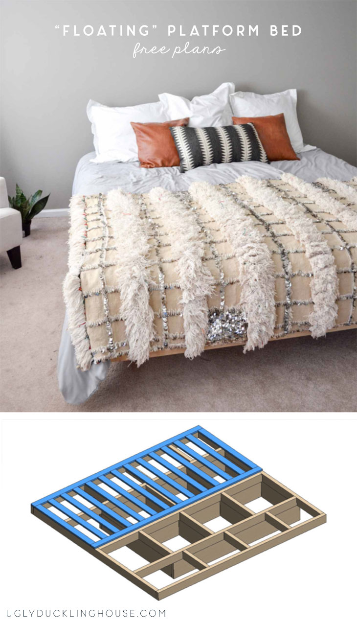 Diy Floating Platform Bed King Size Free Plans Ugly Duckling House