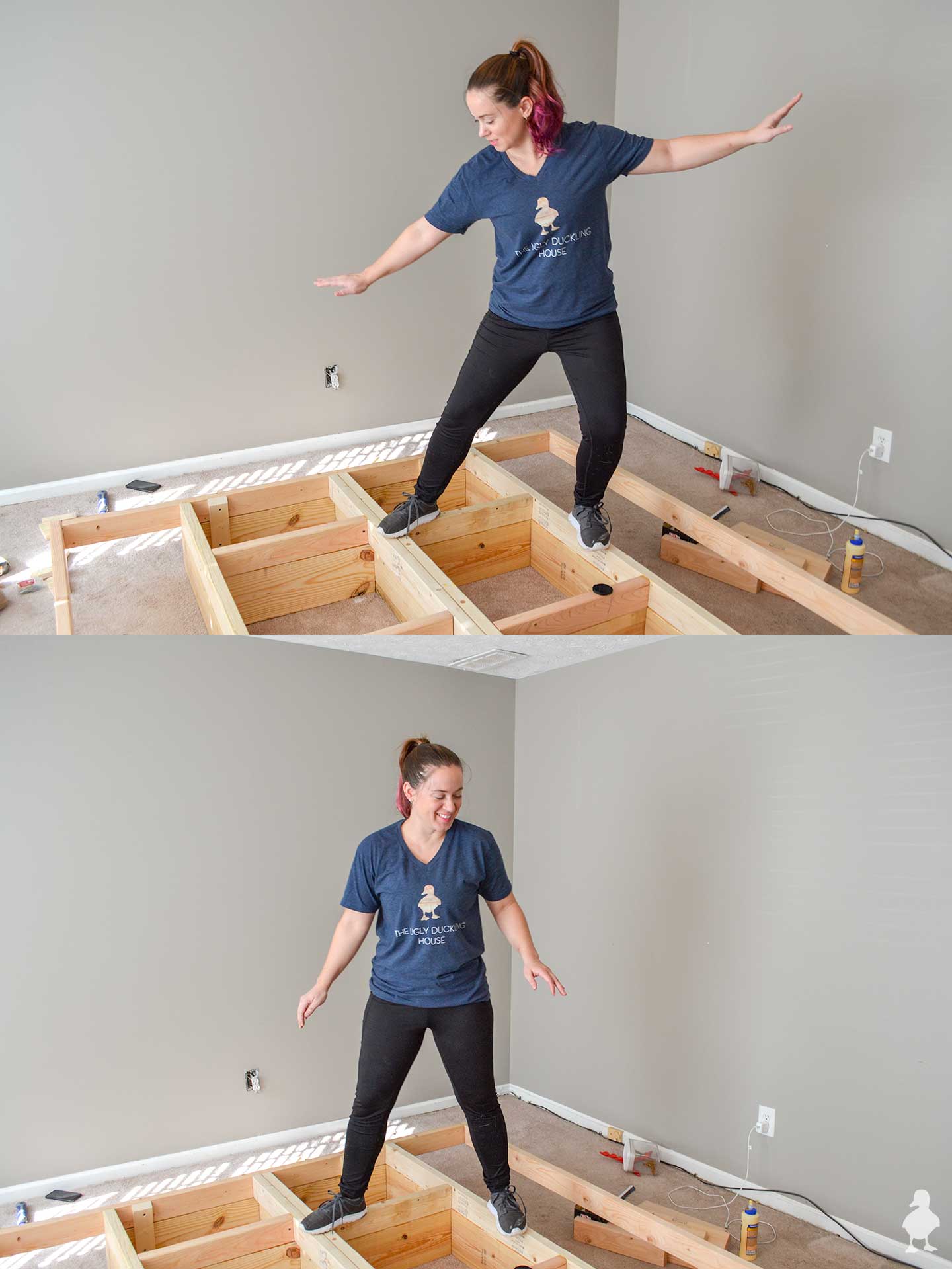 Homemade floating on sale bed frame