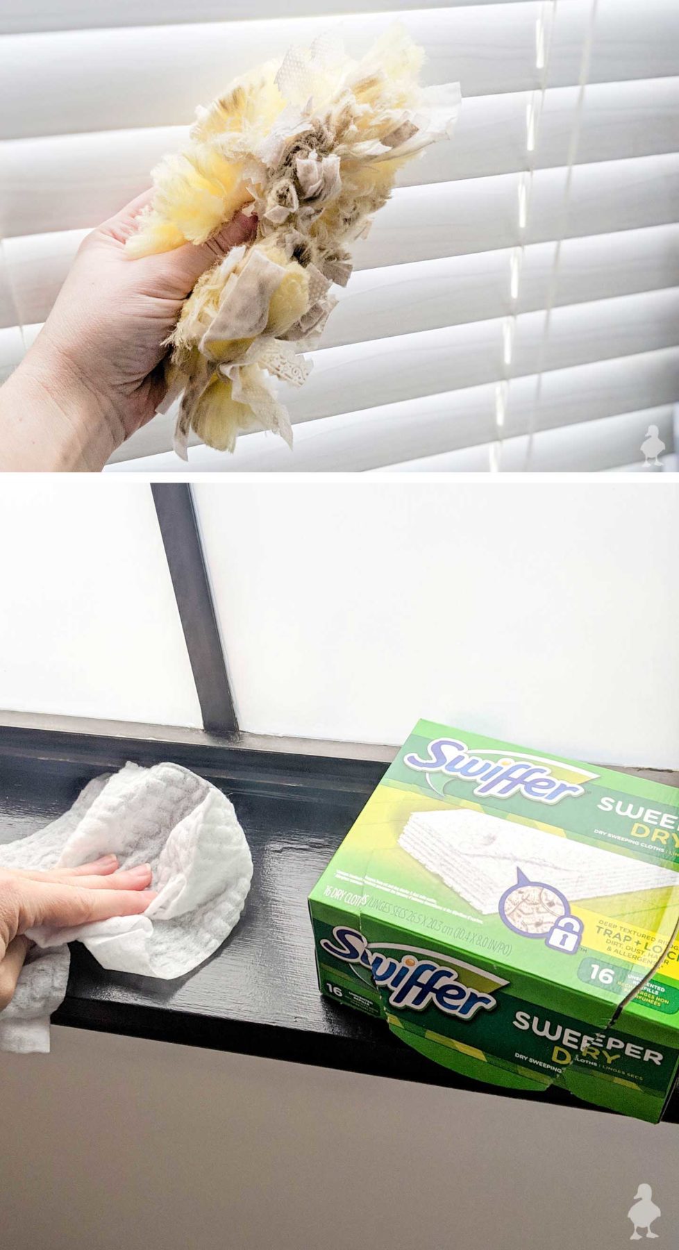 using swiffer dusters and swiffer dry cloths
