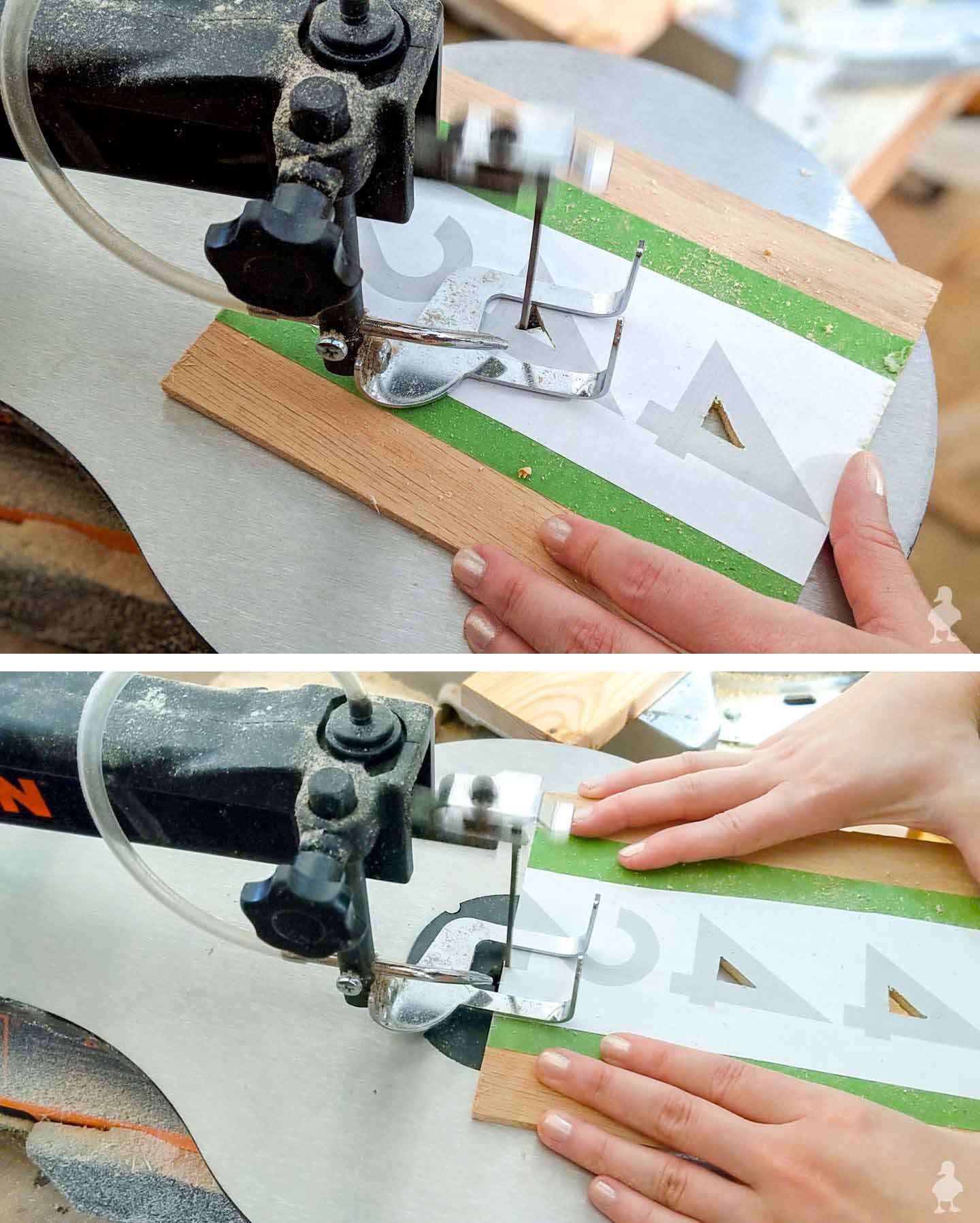 Cutting numbers using a scroll saw