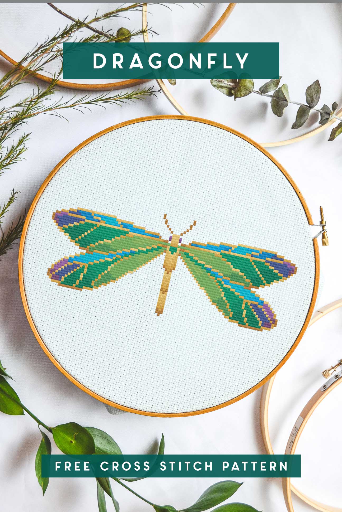 Jeweled Dragonfly | Cross Stitch Pattern • Ugly Duckling House