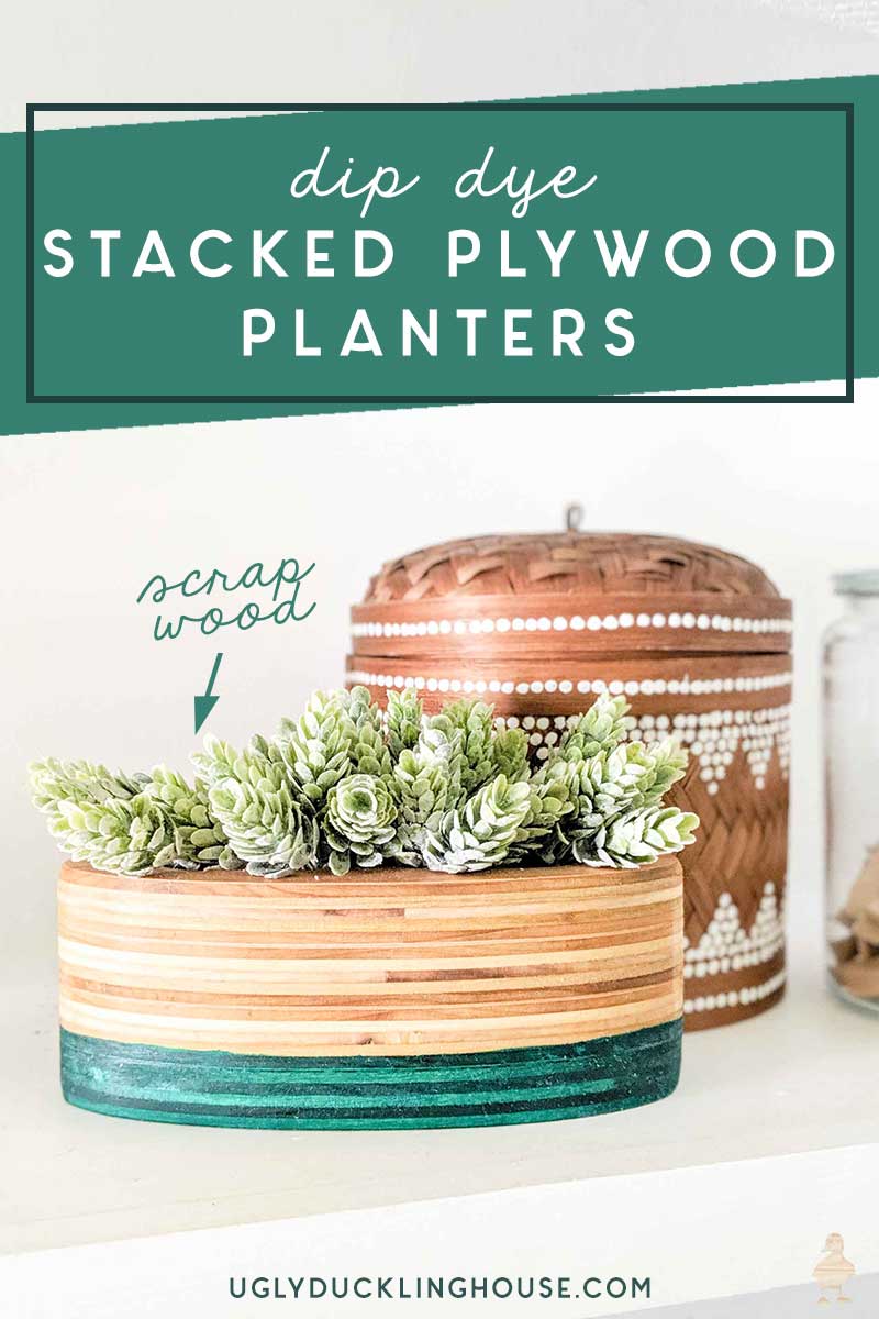 dip dye stacked plywood planters