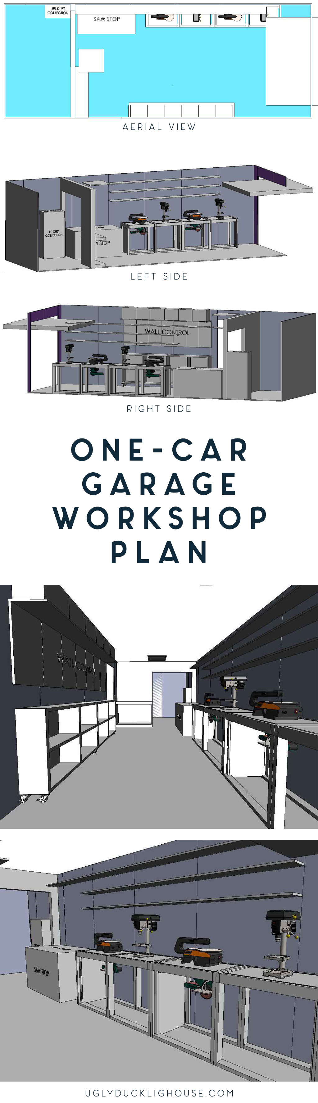 one car garage workshop layout