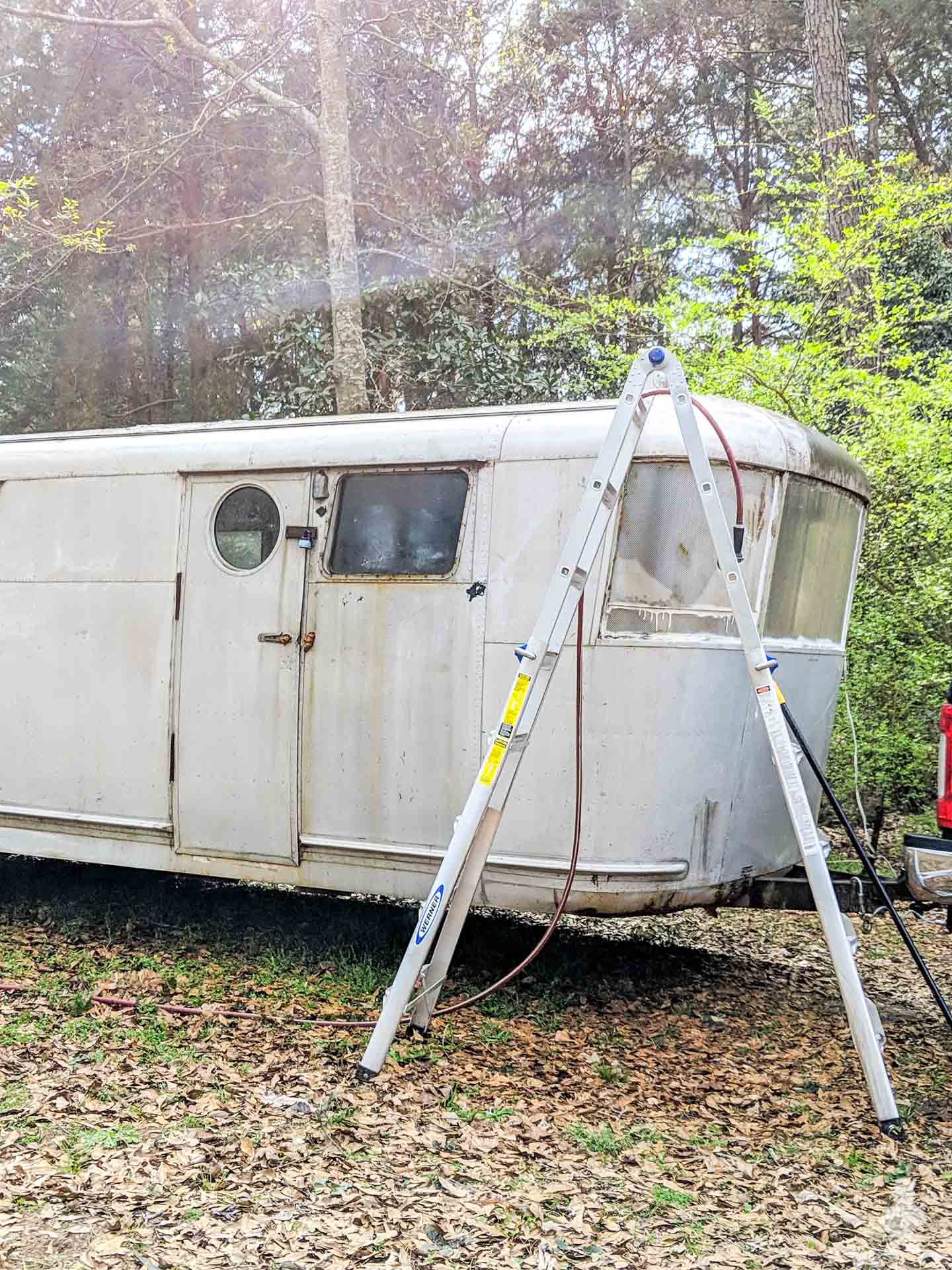 Rubys Revival - front of trailer in woods