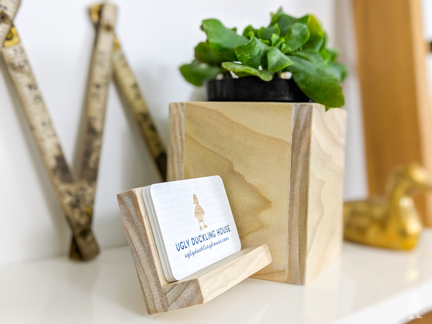 planter for desk accessory - planter with business card holder