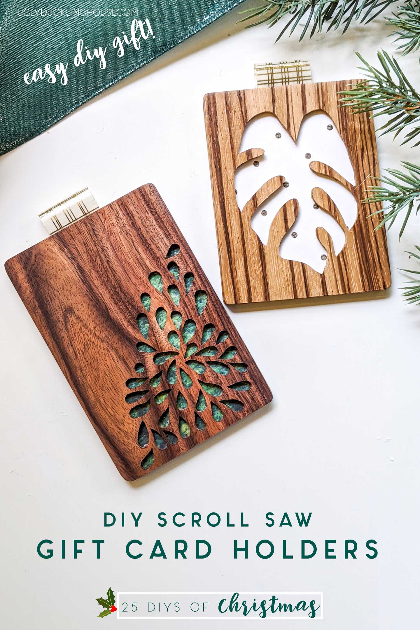 easy DIY custom scroll saw gift card holders