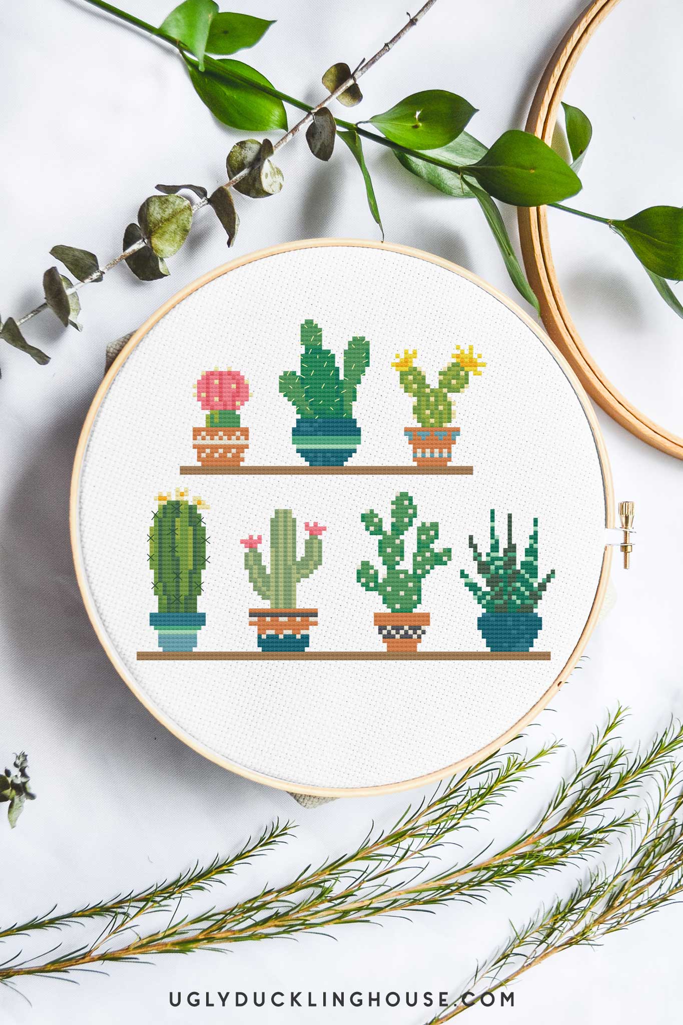 Cactus Free Cross Stitch Pattern Ugly Duckling House