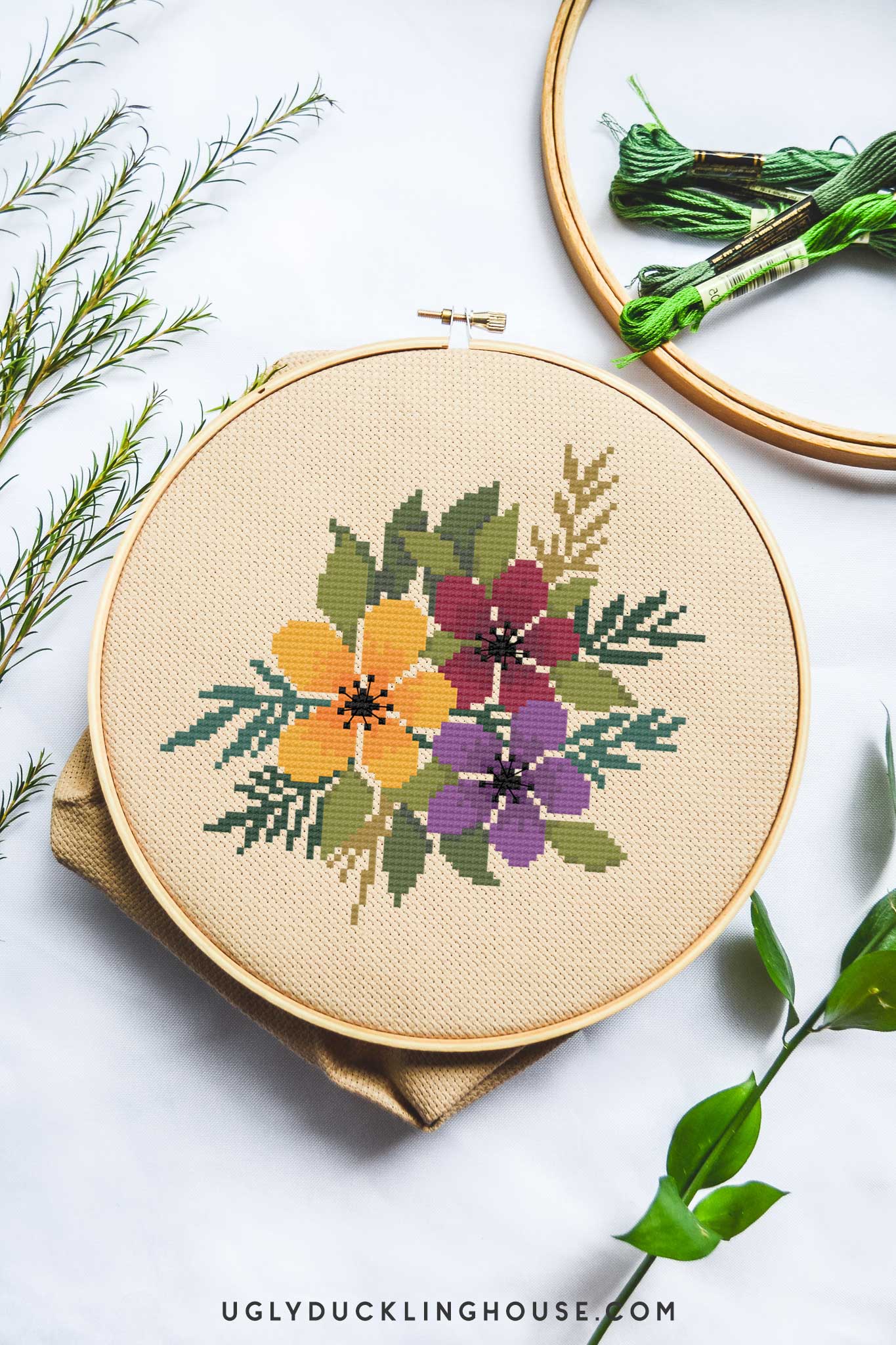 Fall Flowers  Free Cross Stitch Pattern • Ugly Duckling House