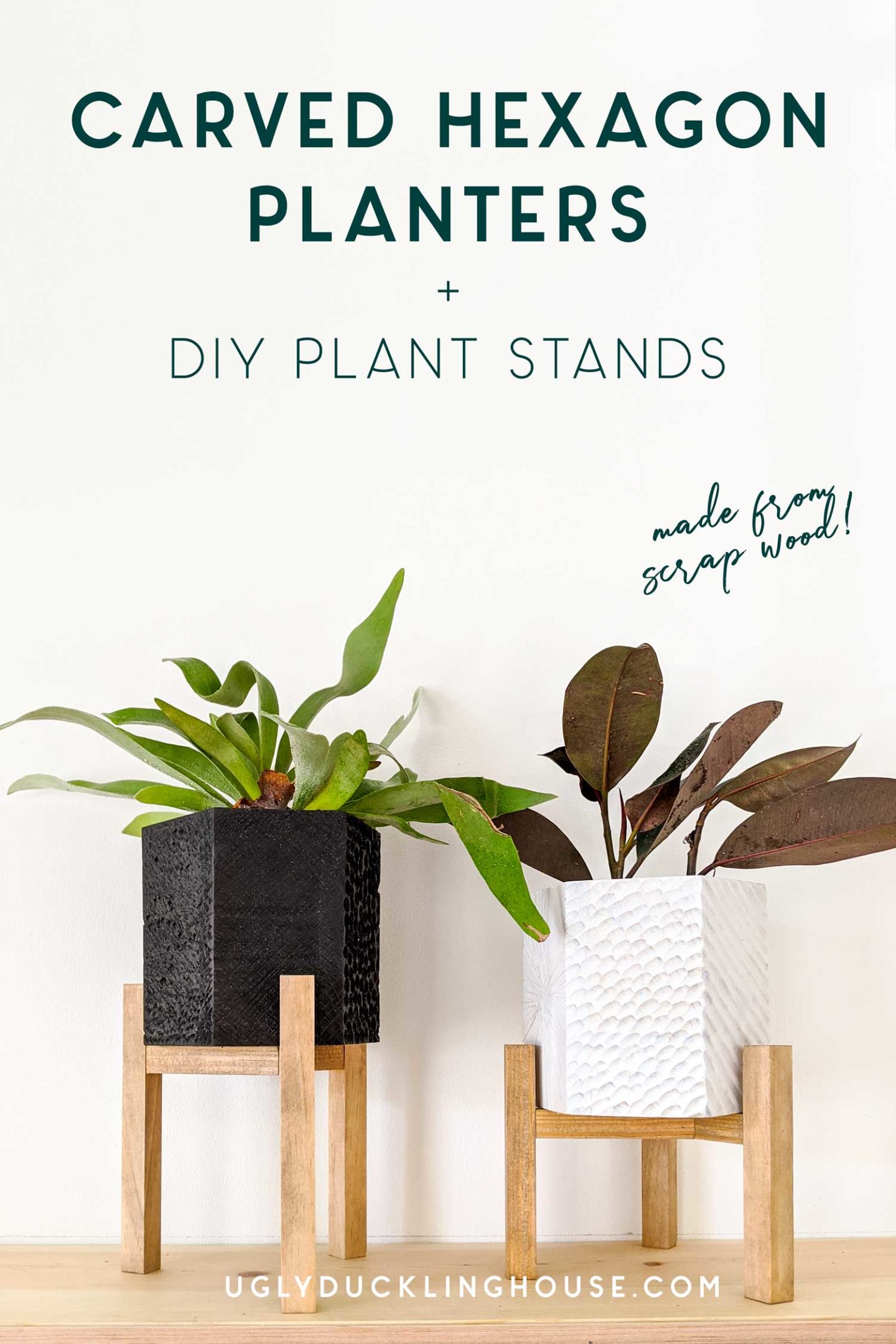 Diy Carved Hexagon Planter With Plant Stand Ugly Duckling House