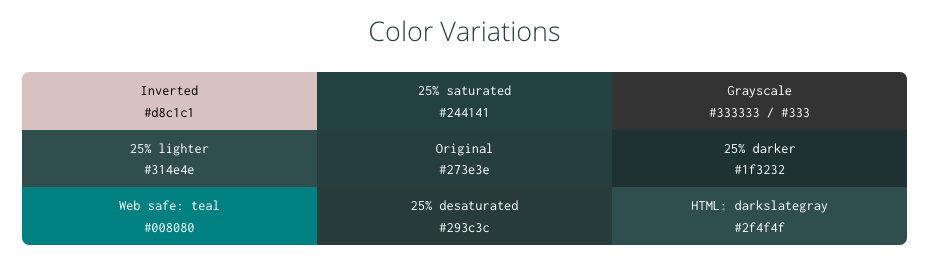 color variations on paint colors