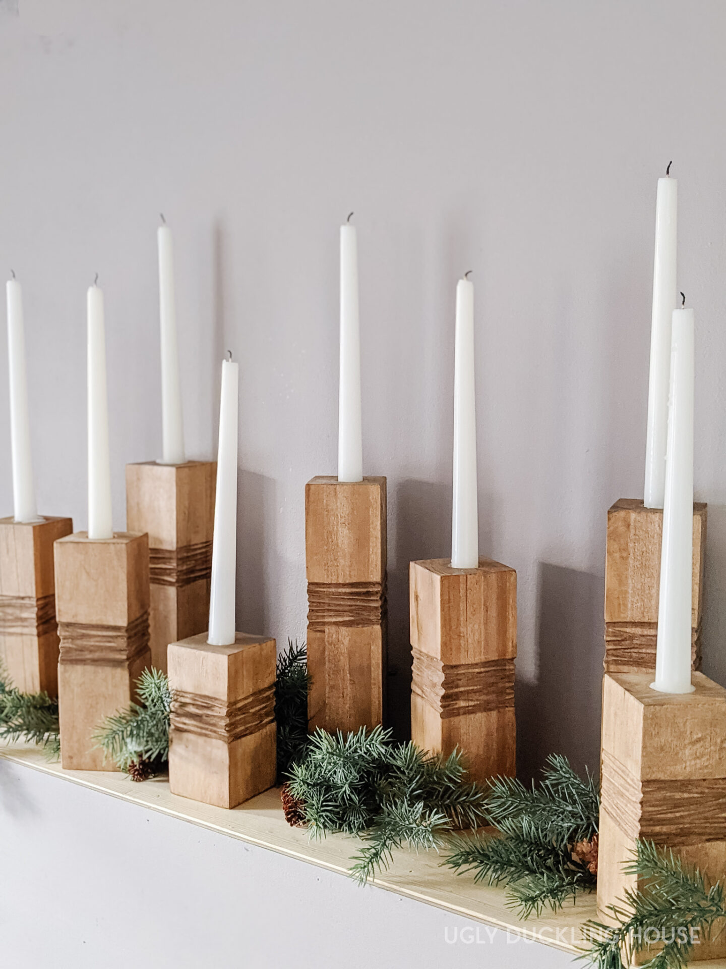 Wood Taper Candle Holder